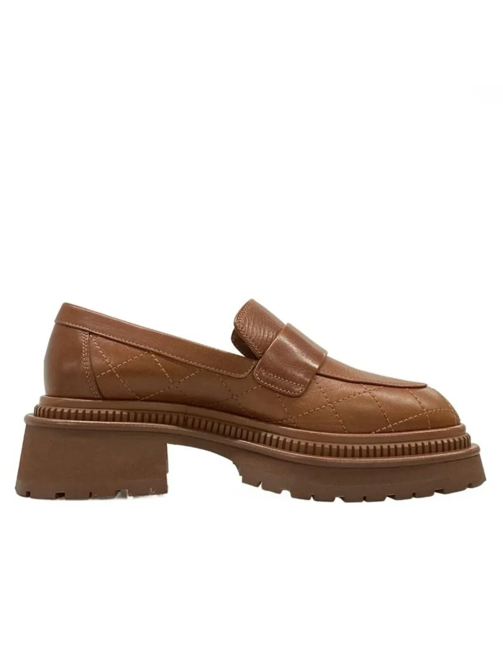 Chanel Loafers 36 C Quilted Brown Gold CC Logo